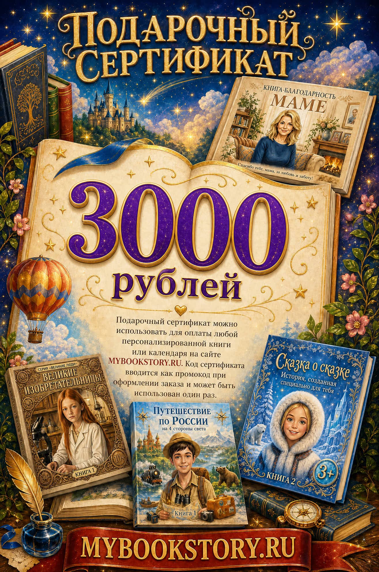 Подарочный сертификат 3000 ₽