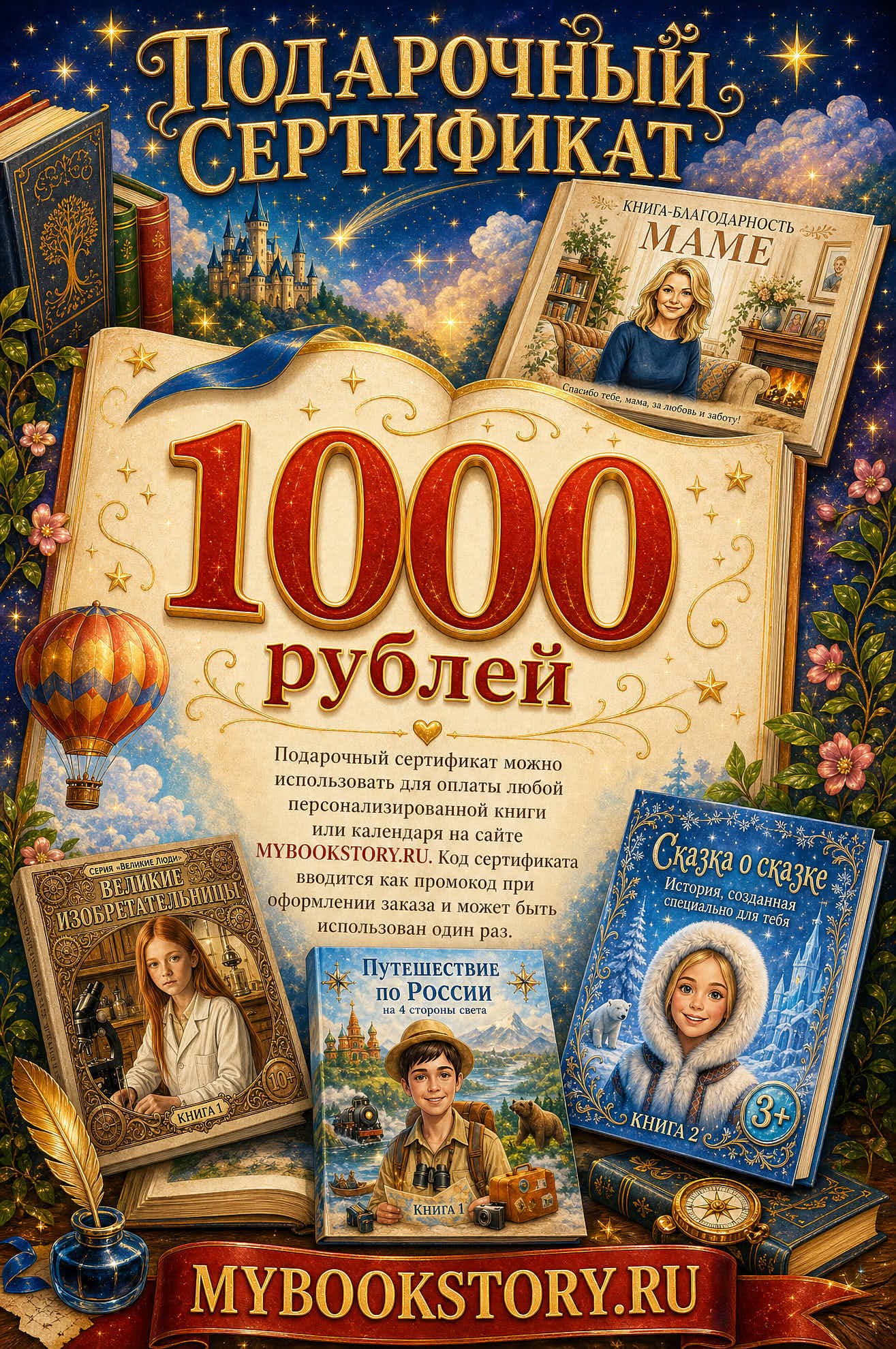 Подарочный сертификат 1000 ₽
